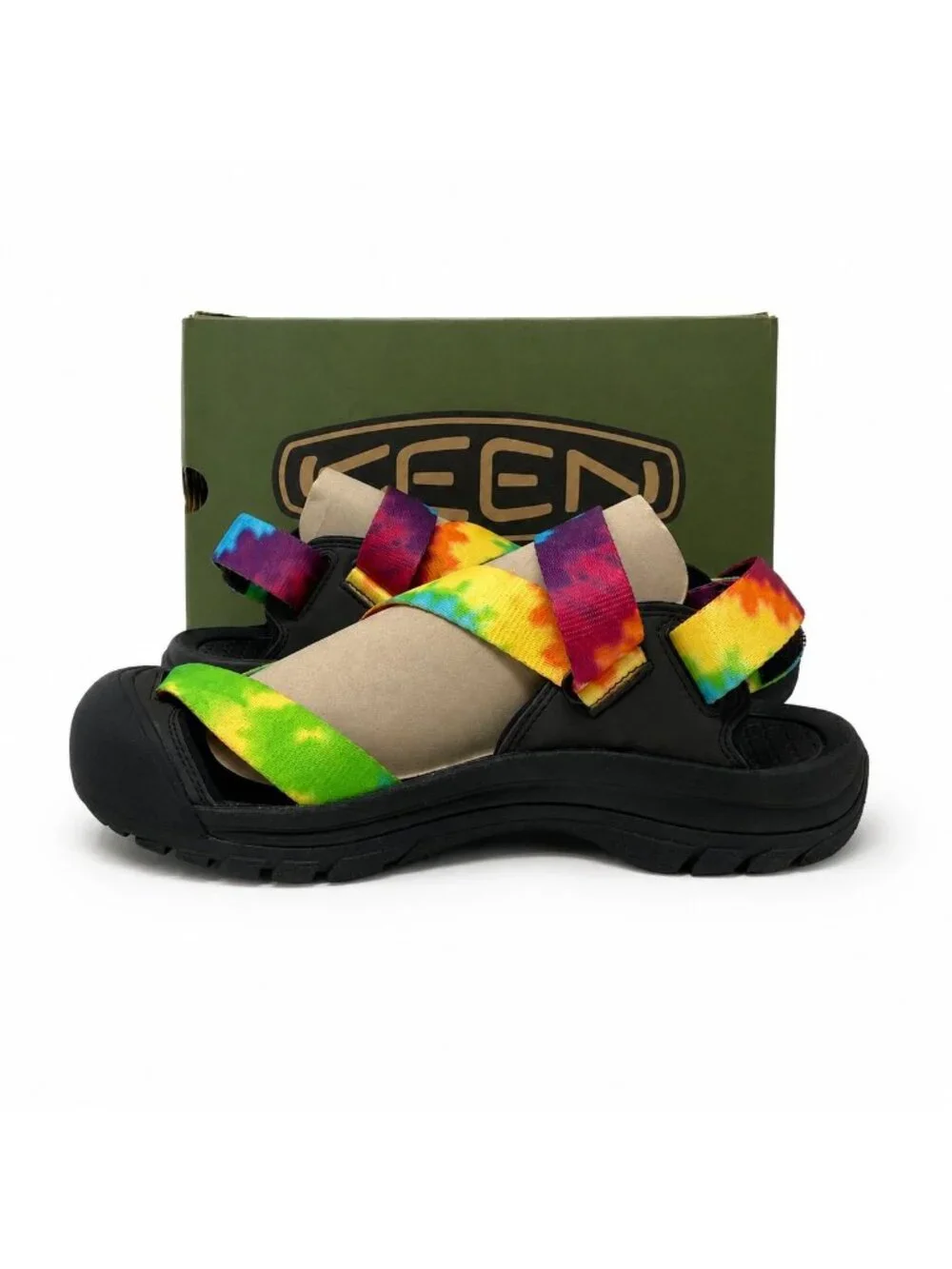 KEEN Zerraport II Mens 8.5 Tie Dye Black Hiking Sport Sandals Water Shoes